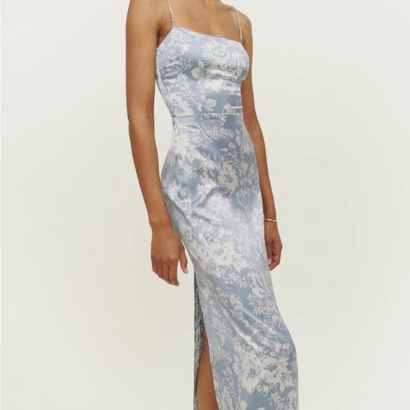 Reformation Frankie Silk Dress in Porcelain *NEW* - Picture 3 of 7